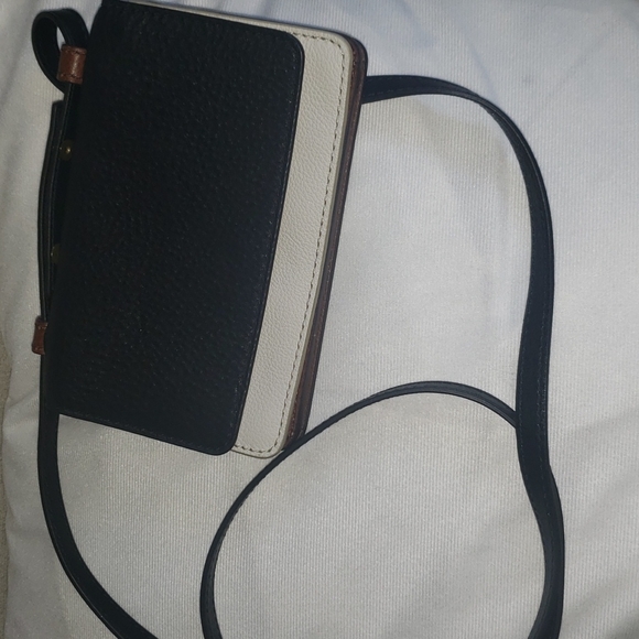 FOSSIL “Mila” Mini Crossbody Black Cream Brown - Picture 1 of 8